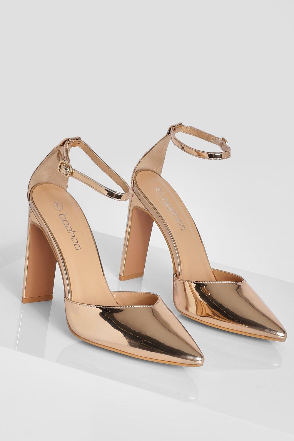 Boohoo rose cheap gold shoes